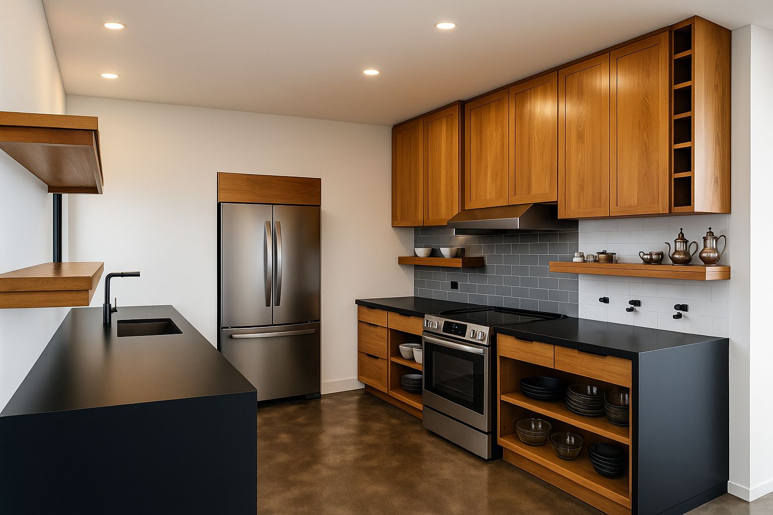 Elegante comedor con una gran mesa de mármol